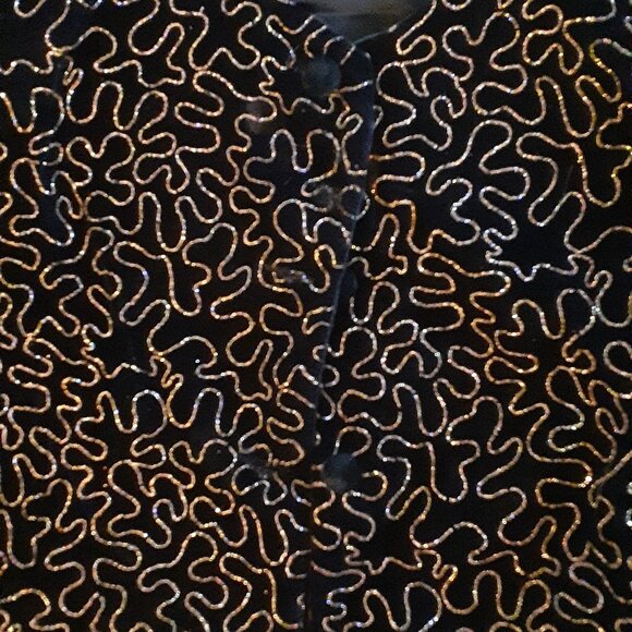 NORTON McNAUGHTON Women's Vintage Black Sparkly  Long Sleeve Jacket Size 12 - Picture 6 of 8